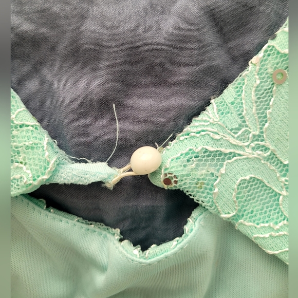 Pretty Aqua Prom Dress. Above the Knee, Nicely Detailed Bodice.Sz16 (runs small) - Picture 15 of 16